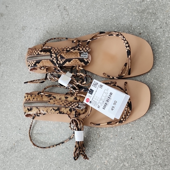ZARA Snakeprint Sandals - Picture 2 of 5